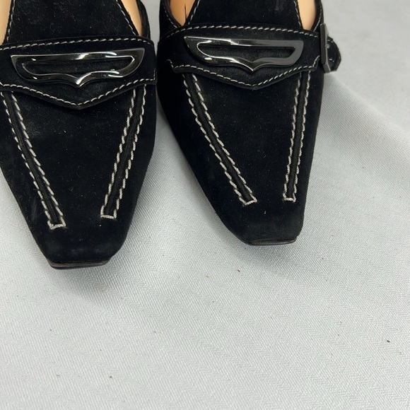 TOD’S Black Maude Suede Slingback Heeled Shoe - Picture 3 of 8